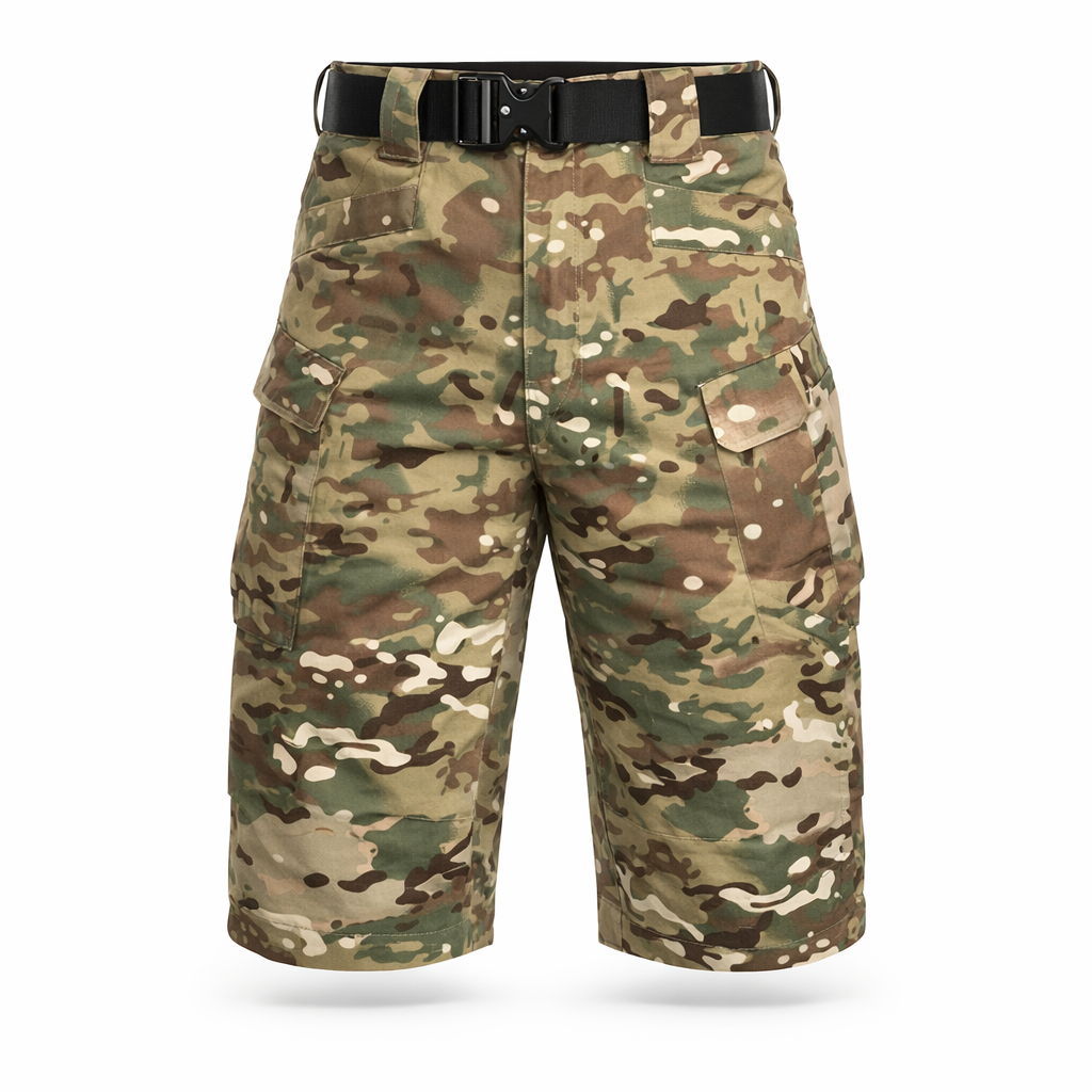 Women's relaxed fit cargo shorts designed for casual outdoor activities, featuring multiple pockets and a comfortable waistband for easy movement. 9