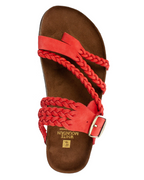Women's braided open toe sandals featuring an ergonomic molded insole for comfort and style. 3