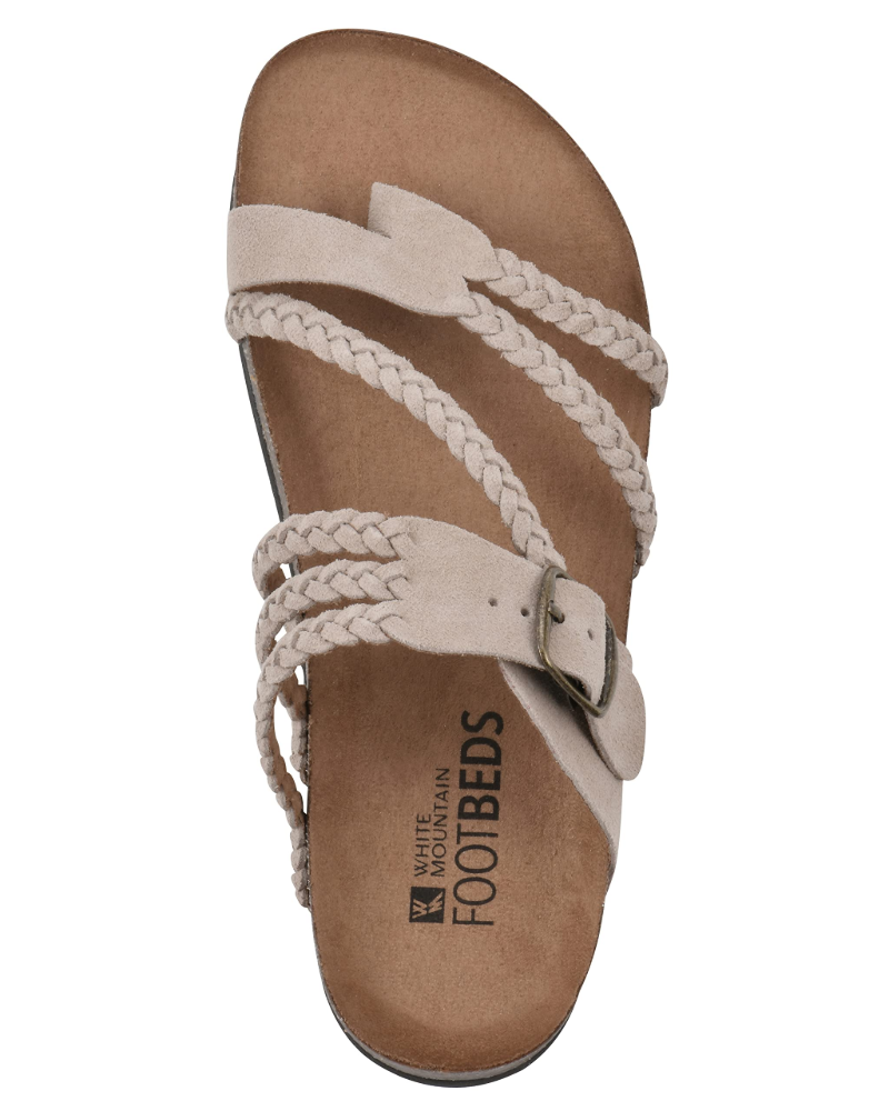 Women's braided open toe sandals featuring an ergonomic molded insole for comfort and style. 4