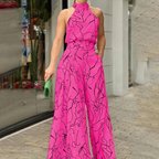 Women's sleeveless jumpsuit featuring an adjustable belt, perfect for casual outings, parties, or formal events. 3