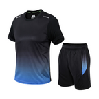 Women's slim fit activewear set designed for sports, featuring a stylish top and breathable leggings, perfect for workouts and outdoor activities. 0