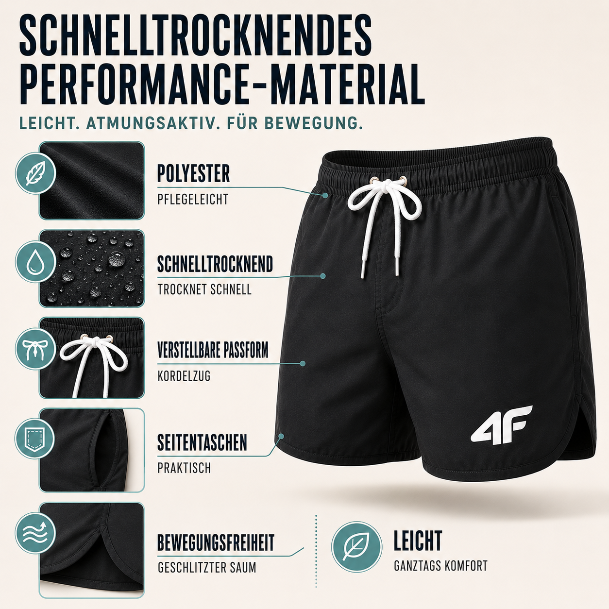 Women's slim fit swim shorts designed for active beach use, featuring a comfortable waistband and quick-drying fabric, perfect for swimming, beach sports, and outdoor 5
