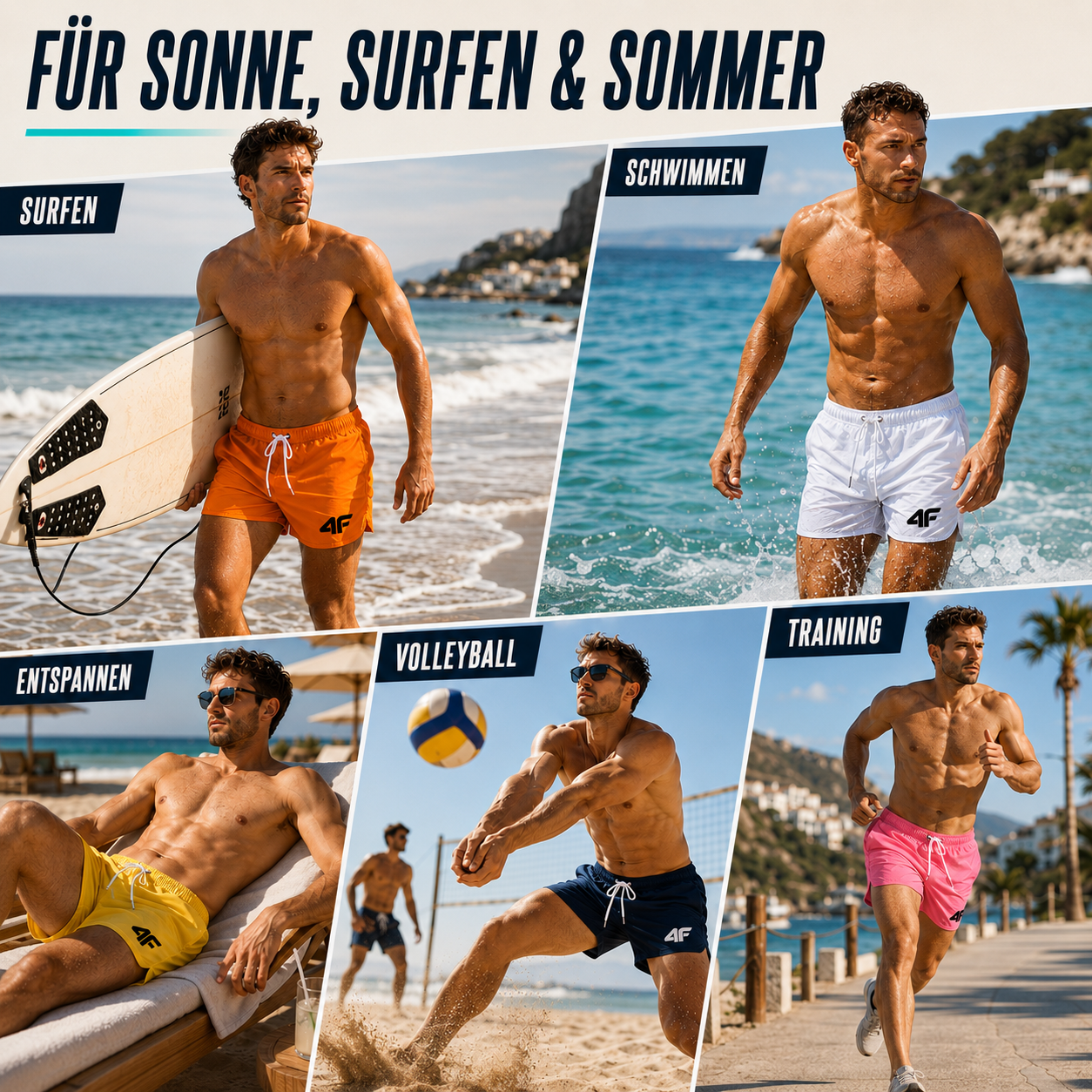 Women's slim fit swim shorts designed for active beach use, featuring a comfortable waistband and quick-drying fabric, perfect for swimming, beach sports, and outdoor 6