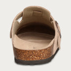 Women's slip-on suede clogs featuring an adjustable buckle, perfect for casual wear and comfortable all-day use. 5