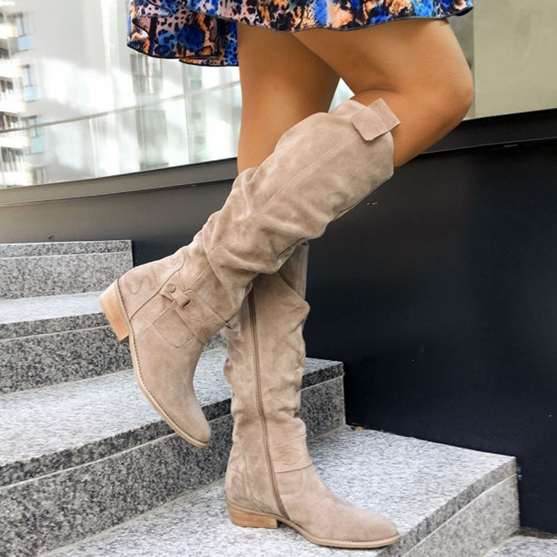 Stylish women's slouch knee high boots perfect for casual and smart evening wear, featuring a comfortable design and elegant silhouette. 0