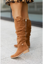 Stylish women's slouch knee high boots perfect for casual and smart evening wear, featuring a comfortable design and elegant silhouette. 3