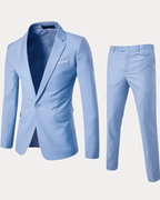 Women's tailored two-piece suit featuring a sleek blazer and fitted trousers, perfect for office wear and versatile occasions, available in classic colors and designed for a flattering 1
