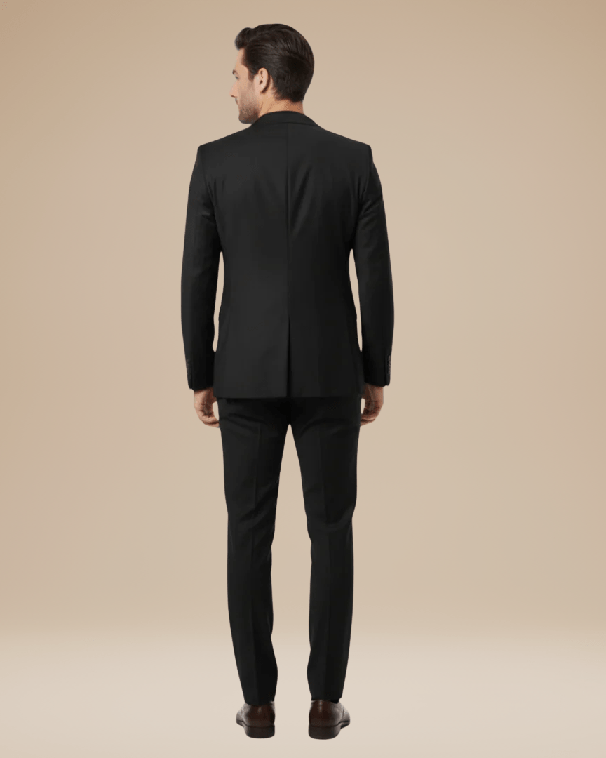 Women's tailored two-piece suit featuring a sleek blazer and fitted trousers, perfect for office wear and versatile occasions, available in classic colors and designed for a flattering 6