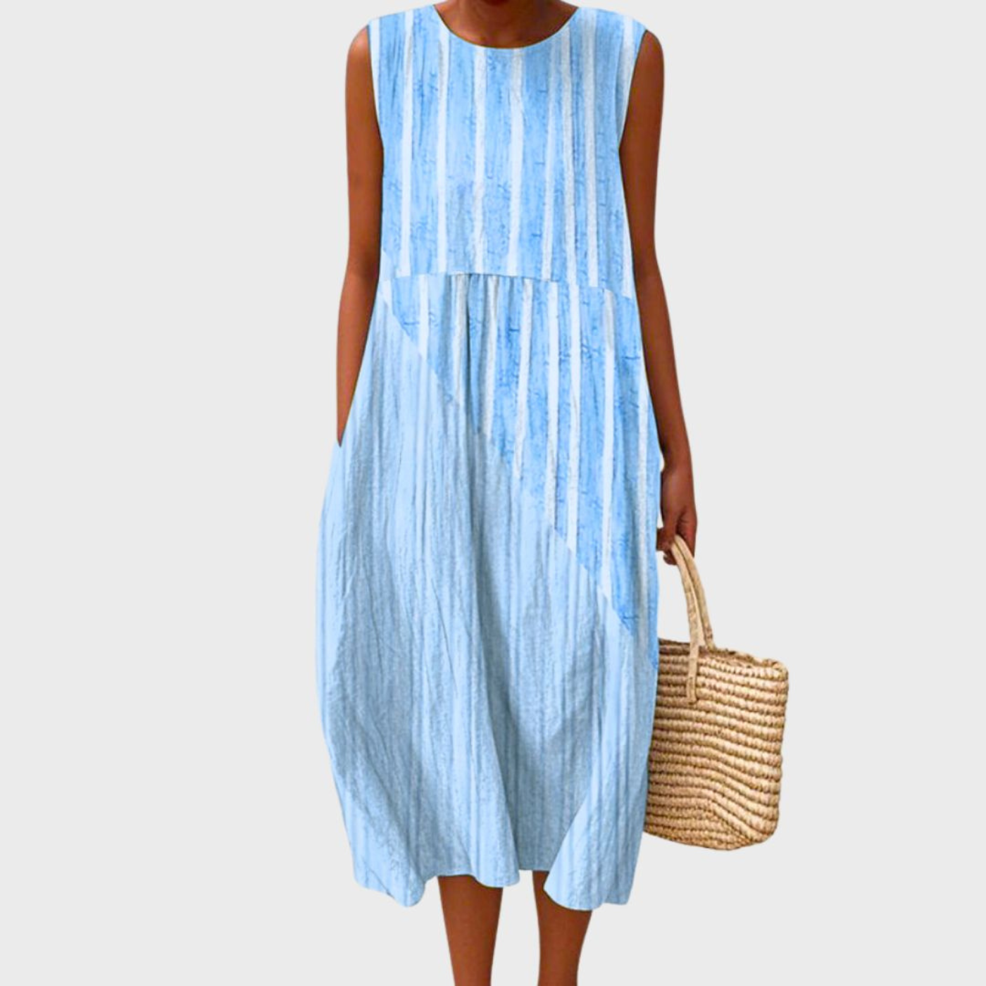 Women's tiered midi dress in lightweight fabric, perfect for summer casual outings, featuring adjustable straps and a flattering silhouette. 1