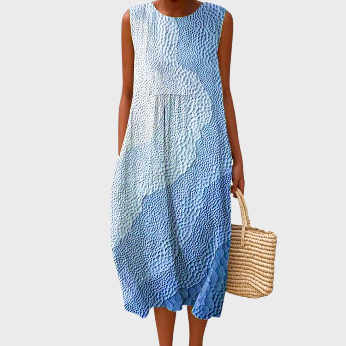 Women's tiered midi dress in lightweight fabric, perfect for summer casual outings, featuring adjustable straps and a flattering silhouette. 2