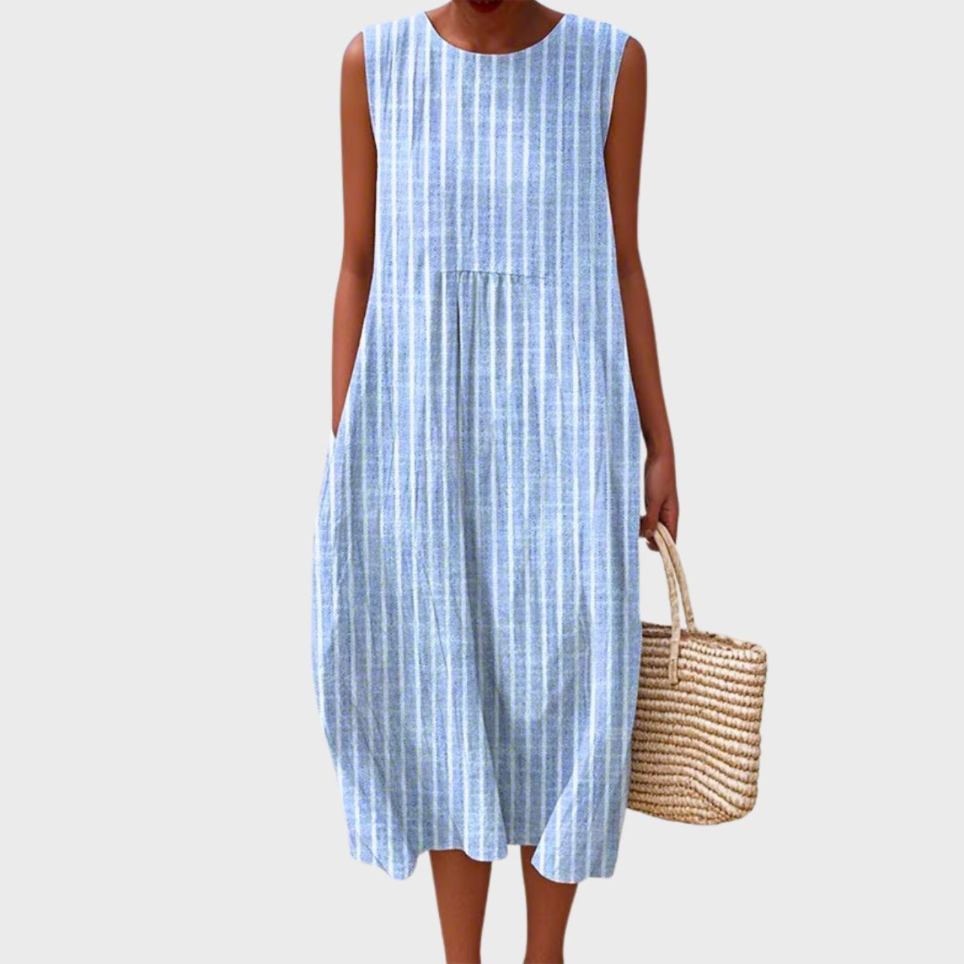 Women's tiered midi dress in lightweight fabric, perfect for summer casual outings, featuring adjustable straps and a flattering silhouette. 3