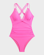 Women's tummy control one piece swimsuit designed for comfort and style while swimming, featuring a flattering silhouette and supportive fabric. 3