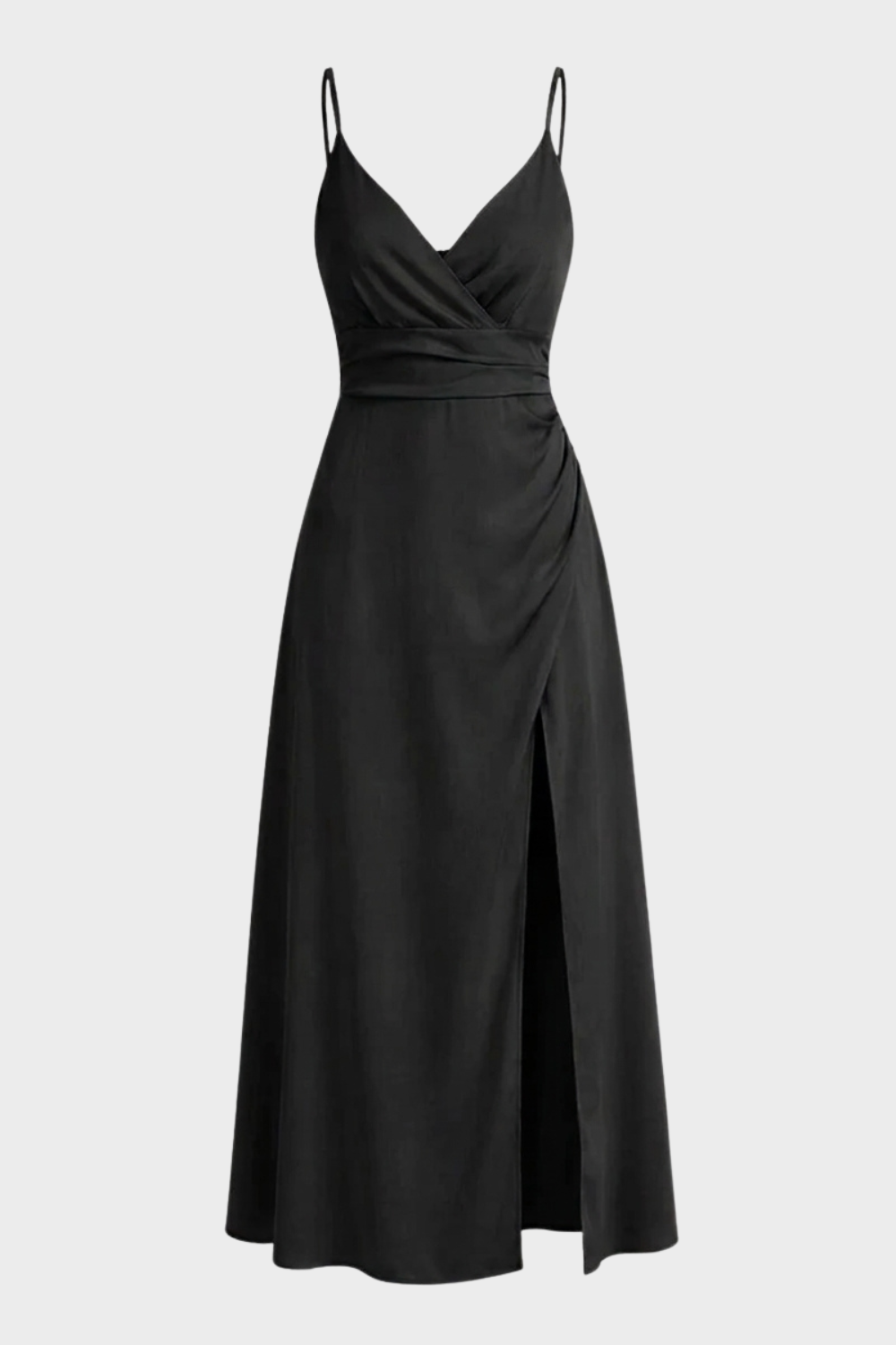 Women's wrap maxi dress featuring spaghetti straps, perfect for summer formal occasions, showcasing a stylish and elegant design with a flowing silhouette. 0