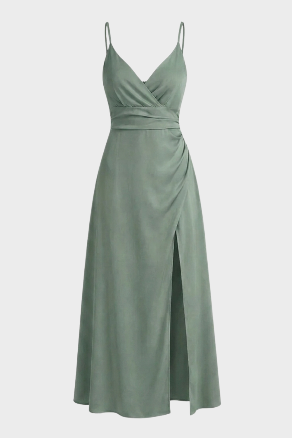 Women's wrap maxi dress featuring spaghetti straps, perfect for summer formal occasions, showcasing a stylish and elegant design with a flowing silhouette. 1