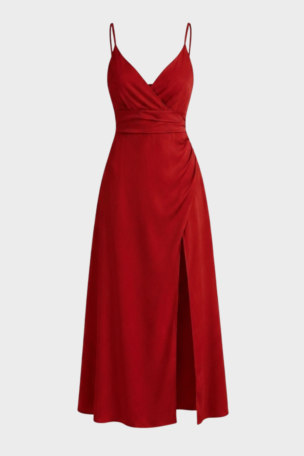 Women's wrap maxi dress featuring spaghetti straps, perfect for summer formal occasions, showcasing a stylish and elegant design with a flowing silhouette. 6