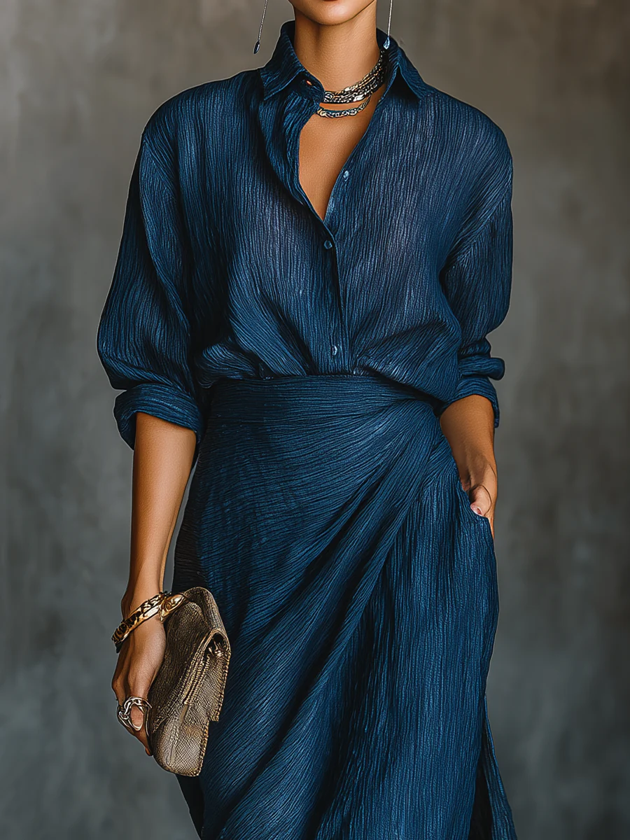 Women's Shirt and Maxi Skirt Set Two Piece