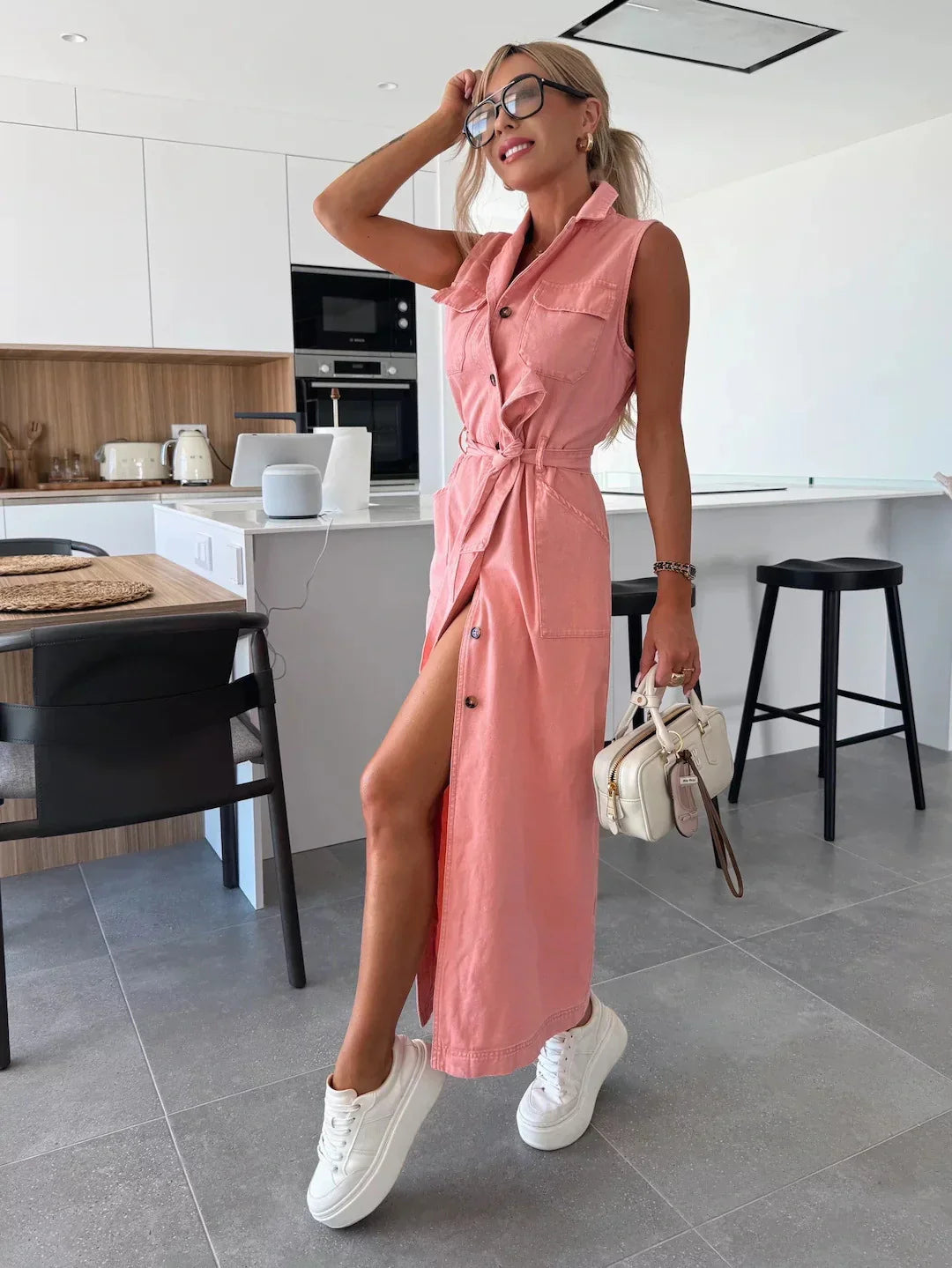 Denim Maxi Dress Sleeveless
