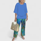 Women's Elegant Two-Piece Set Top and Trousers