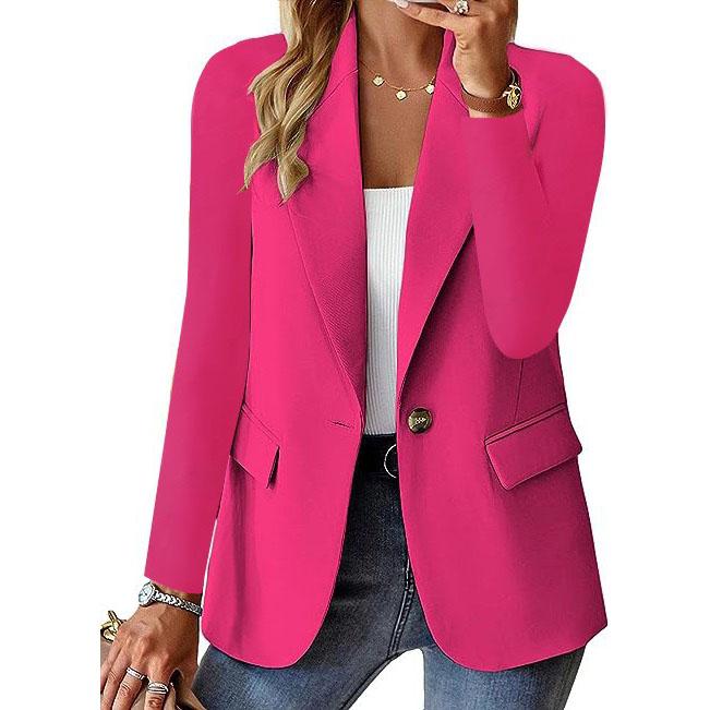 Single-button tailored lapel blazer in pink