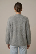 Plush alpaca knit cardigan