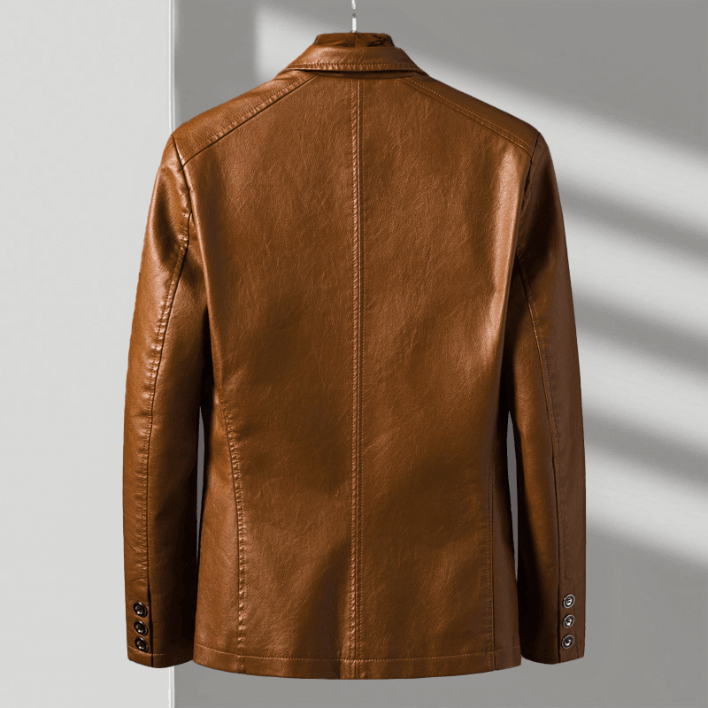Men's classic tailored leather jacket