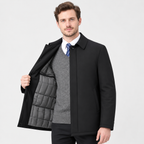 Lined lapel collar winter jacket
