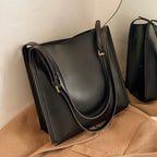 Vegan leather shoulder tote bag