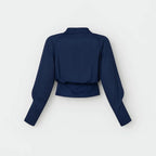 Long Sleeve Wrap Blouse