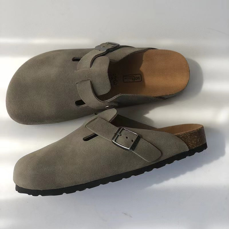 Leather Slide Sandals