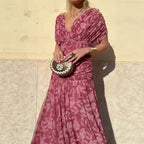 Women's Wedding Guest Off-Shoulder Floral Maxi Dress