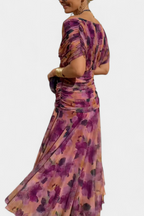 Women's Wedding Guest Off-Shoulder Floral Maxi Dress