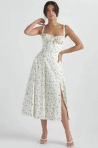 Floral Corset Midi Dress