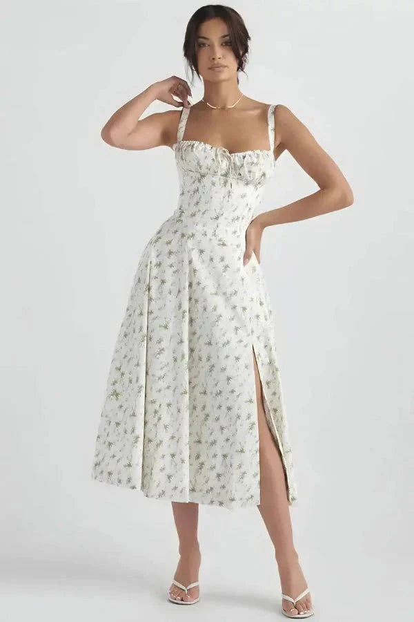Floral Corset Midi Dress