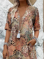 Floral Loose-Fit Knee Dress