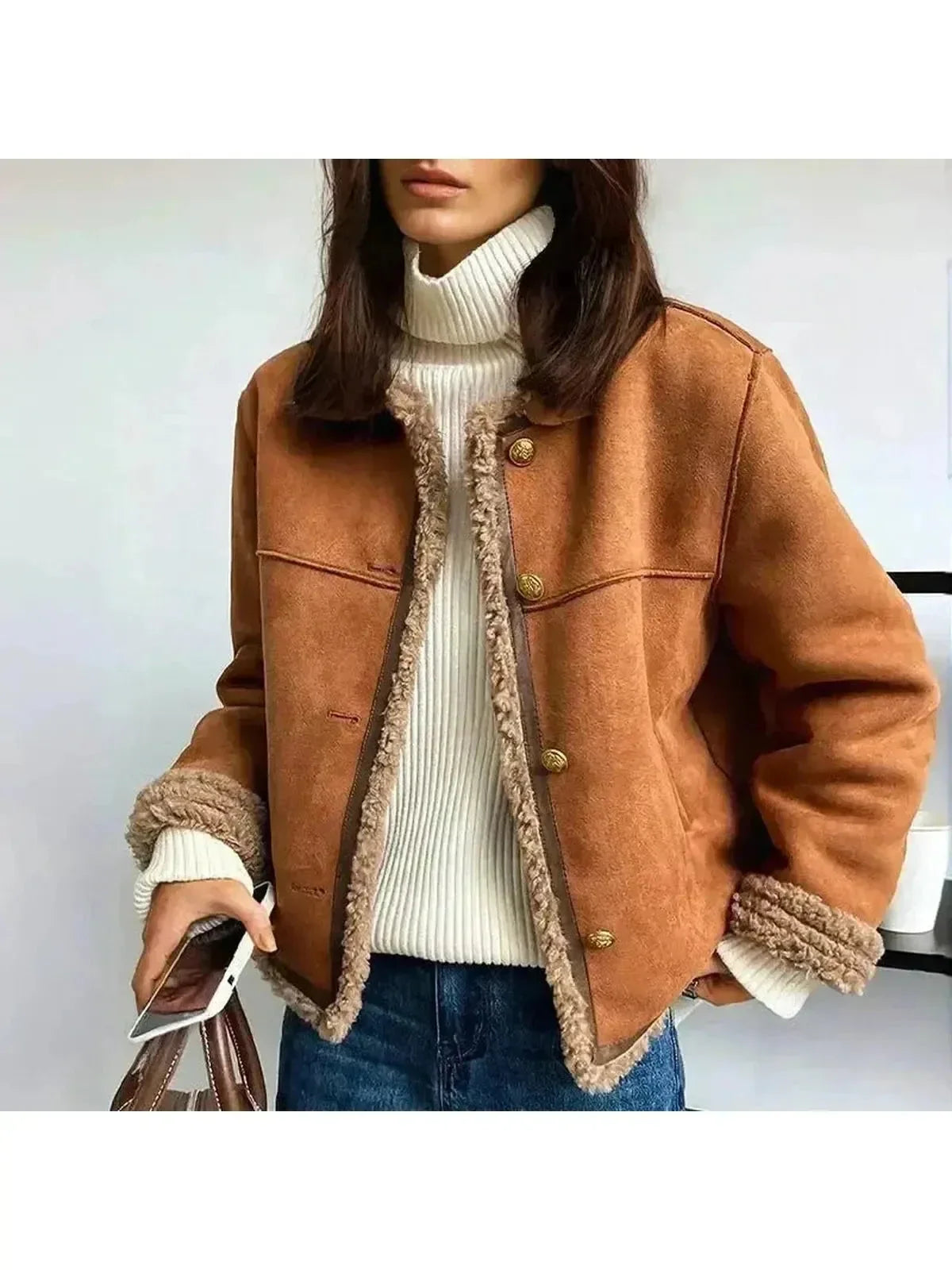 Structured plush lined jacket