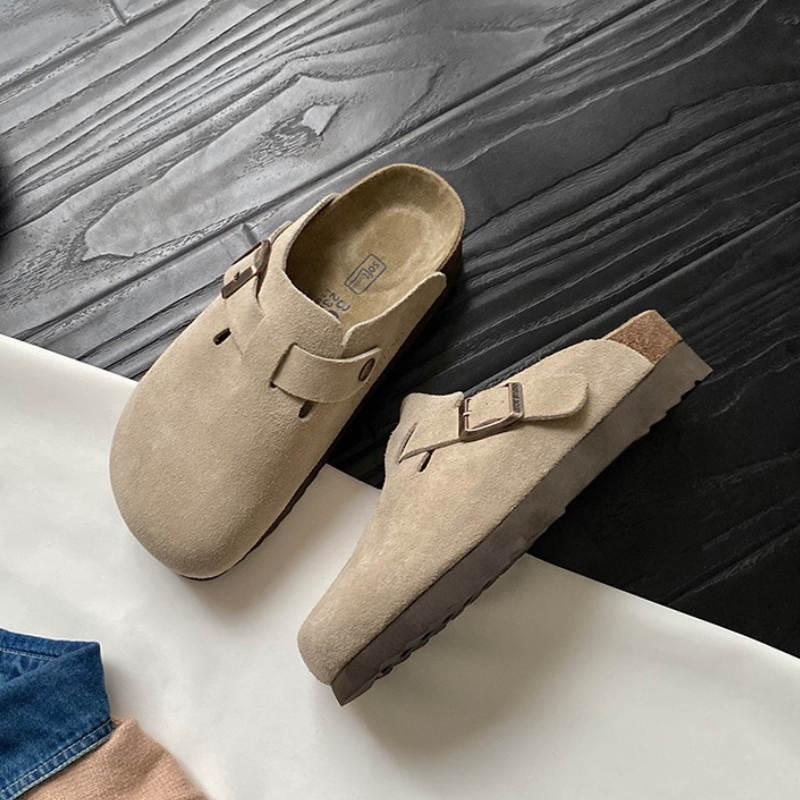 Leather Slide Sandals