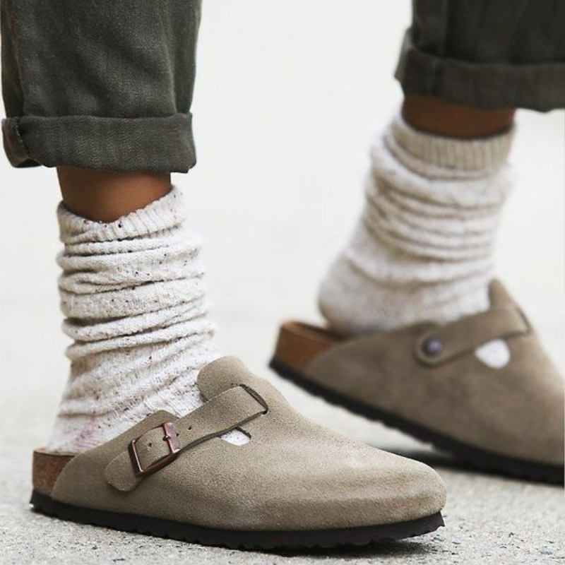 Leather Slide Sandals