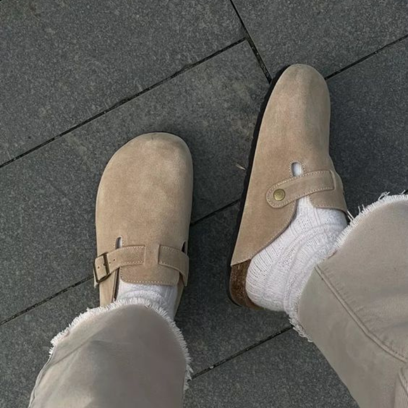 Leather Slide Sandals