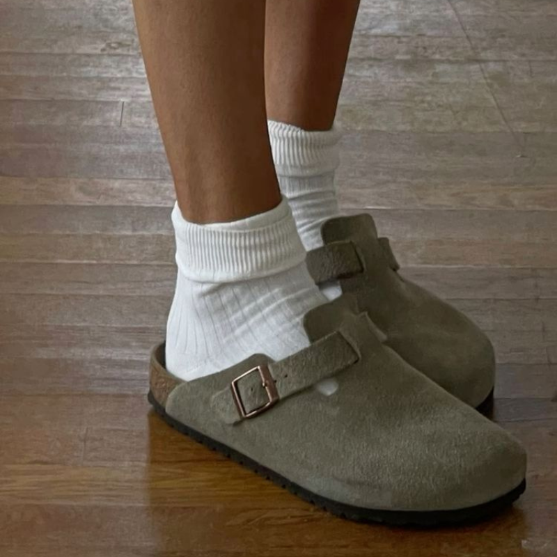 Leather Slide Sandals