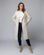 Women's Double-Breasted Cashmere Blend Longline Coat