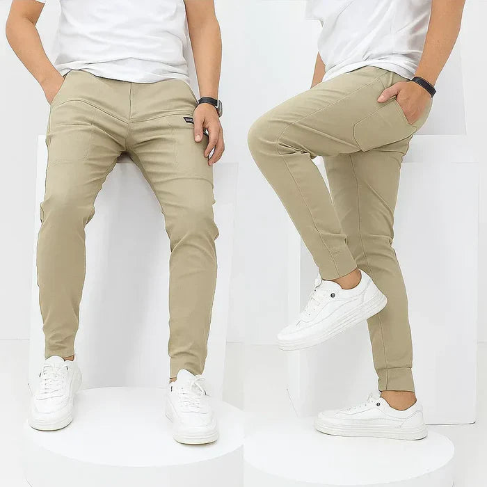 Stretch Cargo Pants Men Slim Fit