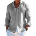 Casual Linen Long Sleeve Blouse