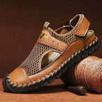 Men's orthopedic mesh sandals with arch support in brown