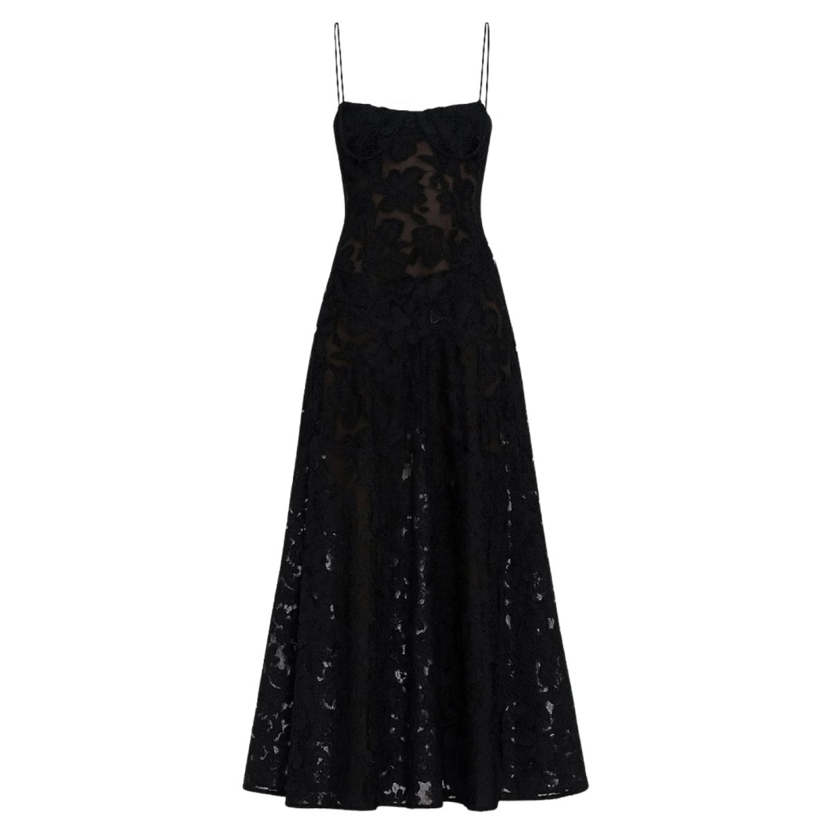 Floral Jacquard Maxi Gown with Corset Back