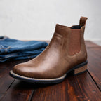 Men's premium leather ankle boots in brown