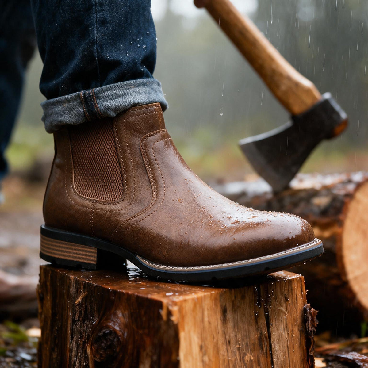 Men's premium leather ankle boots