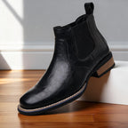 Men's premium leather ankle boots in black