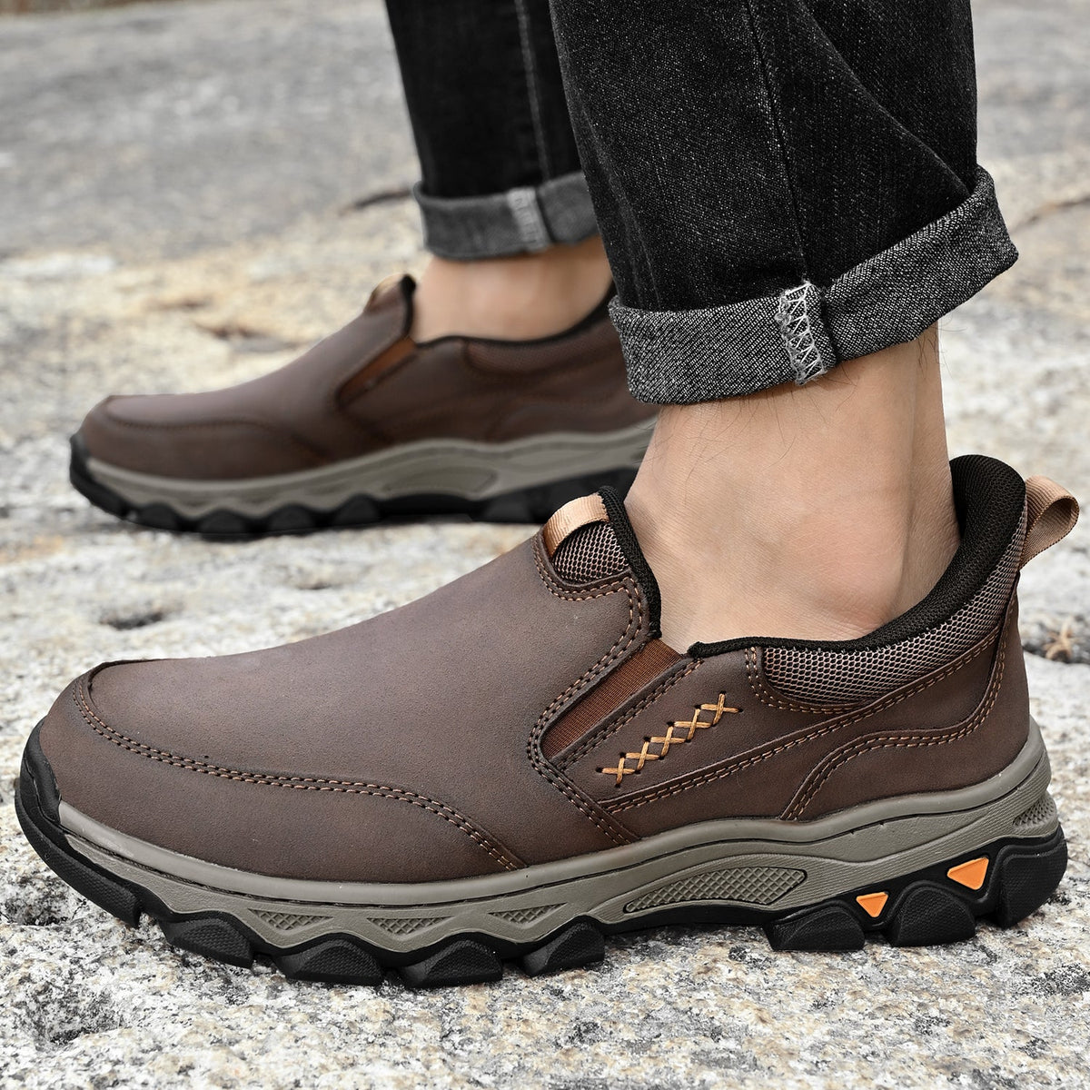 Men's orthopedic everyday slip on walking shoes