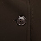 Belted cape coat with stand collar and batwing sleeves
