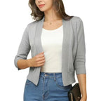Open front cropped cardigan sweater